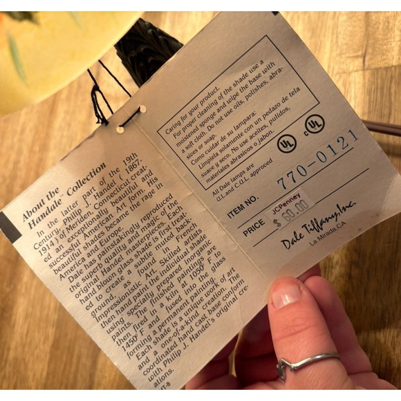 Dale Tiffany Hand Painted RoseBell Lamp Gift Set Candle Holder Wooden Jewelry Bo - Picture 14 of 16